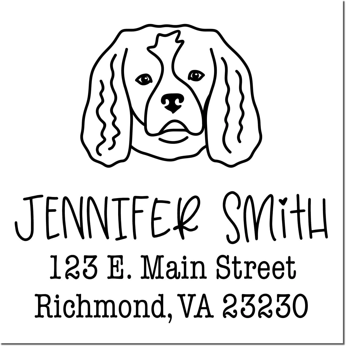 Custom Cavalier King Charles Spaniel Address Stamp - Personalized Name and Address Stamper for Lunch Bags - Unique Pet-Themed Mailing Address Stamp - Gift for Dog Lovers