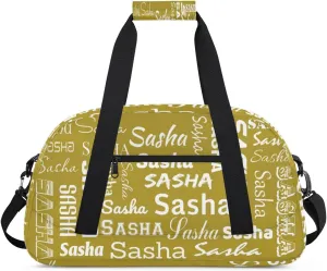 Custom Cheer Bag Dance Gym Bags for Women, Personalized Name Sport Duffel Bag Weekender Bags Travel Duffel Bags Brown Personalized Gifts