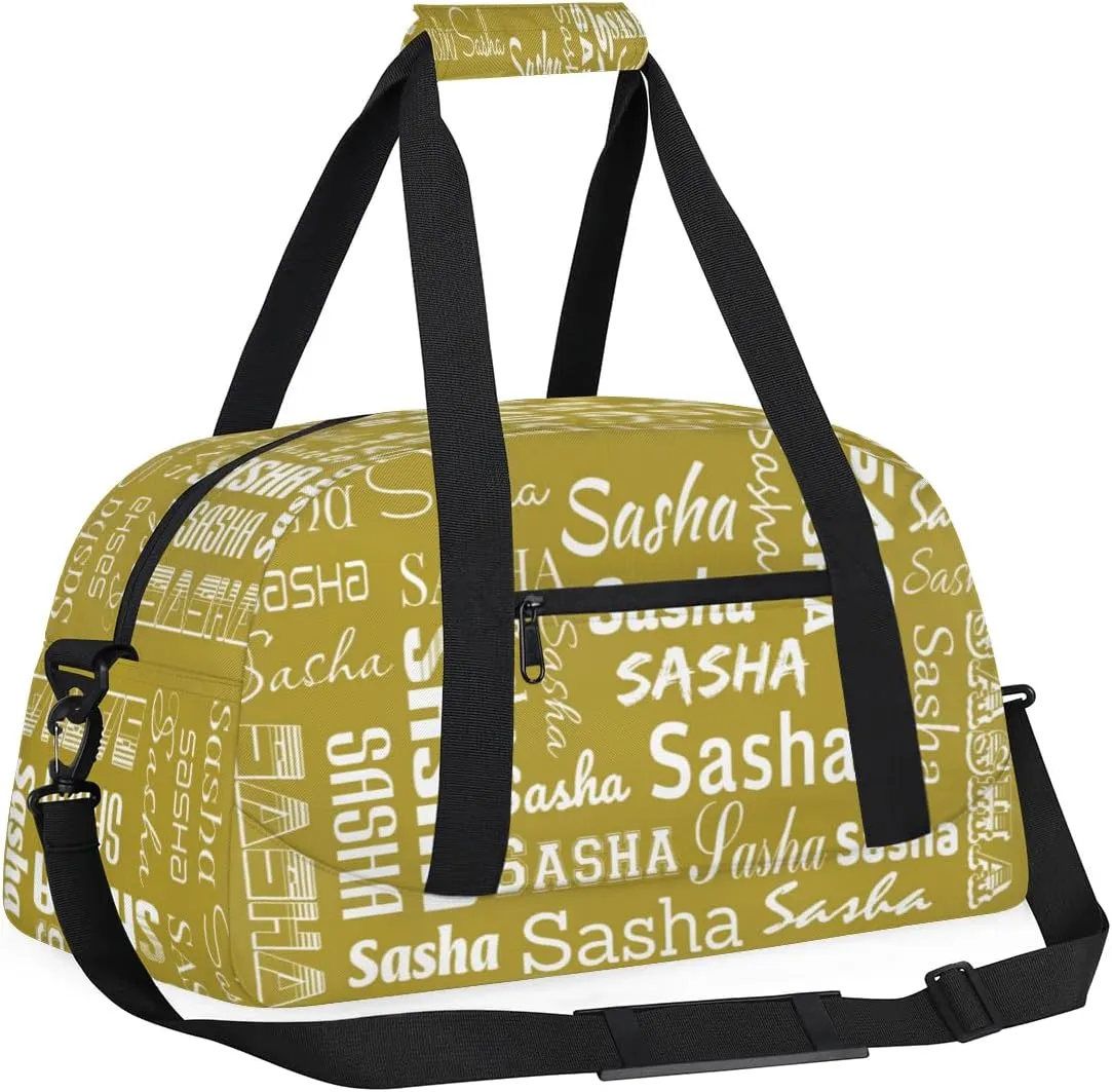 Custom Cheer Bag Dance Gym Bags for Women, Personalized Name Sport Duffel Bag Weekender Bags Travel Duffel Bags Brown Personalized Gifts