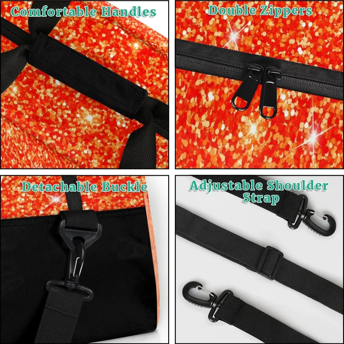 Custom Cheer Bag Dance Gym Bags for Women, Personalized Name Sport Duffel Bag Weekender Bags Travel Duffel Bags Orange Personalized Gifts