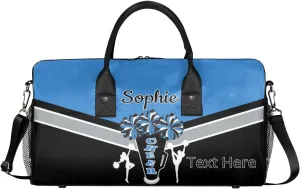 Custom Cheer Bags Sport Bag with Name for Cheerleaders, Personalized Gym Duffel Bags Personalized Cheerleading Gifts for Women Custom Travel Weekender Bag, Blue