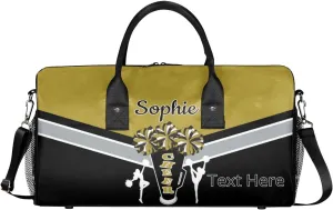 Custom Cheer Bags Sport Bag with Name for Cheerleaders, Personalized Gym Duffel Bags Personalized Cheerleading Gifts for Women Custom Travel Weekender Bag, Brown