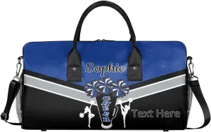 Custom Cheer Bags Sport Bag with Name for Cheerleaders, Personalized Gym Duffel Bags Personalized Cheerleading Gifts for Women Custom Travel Weekender Bag, Cobalt Blue