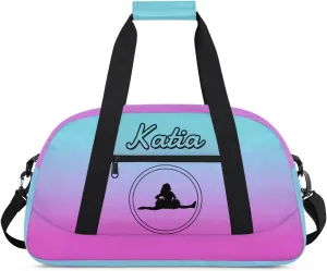 Custom Cheer Duffel Bag with Name Personalized Cheerleader Bag Sport Duffel Bag Customized Cheer Gifts Weekender Travel Bag, Blue Pink