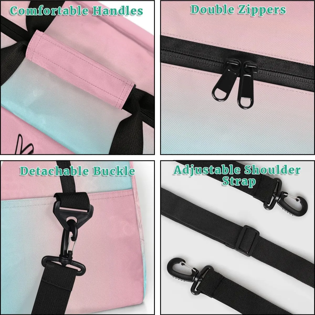 Custom Cheer Duffel Bag with Name Personalized Cheerleader Bag Sport Duffel Bag Customized Cheer Gifts Weekender Travel Bag, Light Pink