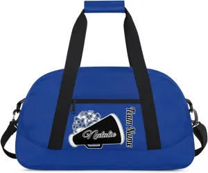 Custom Cheer Duffel Bags, Personalized Cheerleader Sport Bag with Name, Customized Gymnastics Dance Travel Bag Overnight Weekender Bags, Cobalt Blue