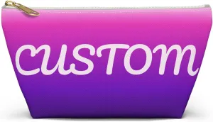 Custom Cosmetic Bags Personalized Accessory Pouch Women Travel Toiletry Case Small Bag Custom Pouch Zipper Closure Lining (T-bottom)