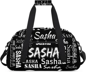 Custom Dance Gym Bags for Women, Personalized Name Sport Duffel Bag Weekender Bags Travel Duffel Bag Black Gifts