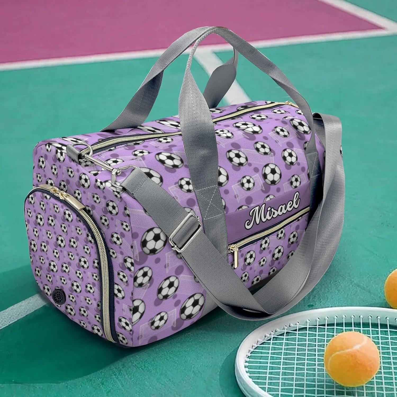 Custom Duffel Bag Sport Soccer Balls Goals Carry on Bag Sport Travel Bags Overnight Weekend Gym Bag Carry On Luggage Bags