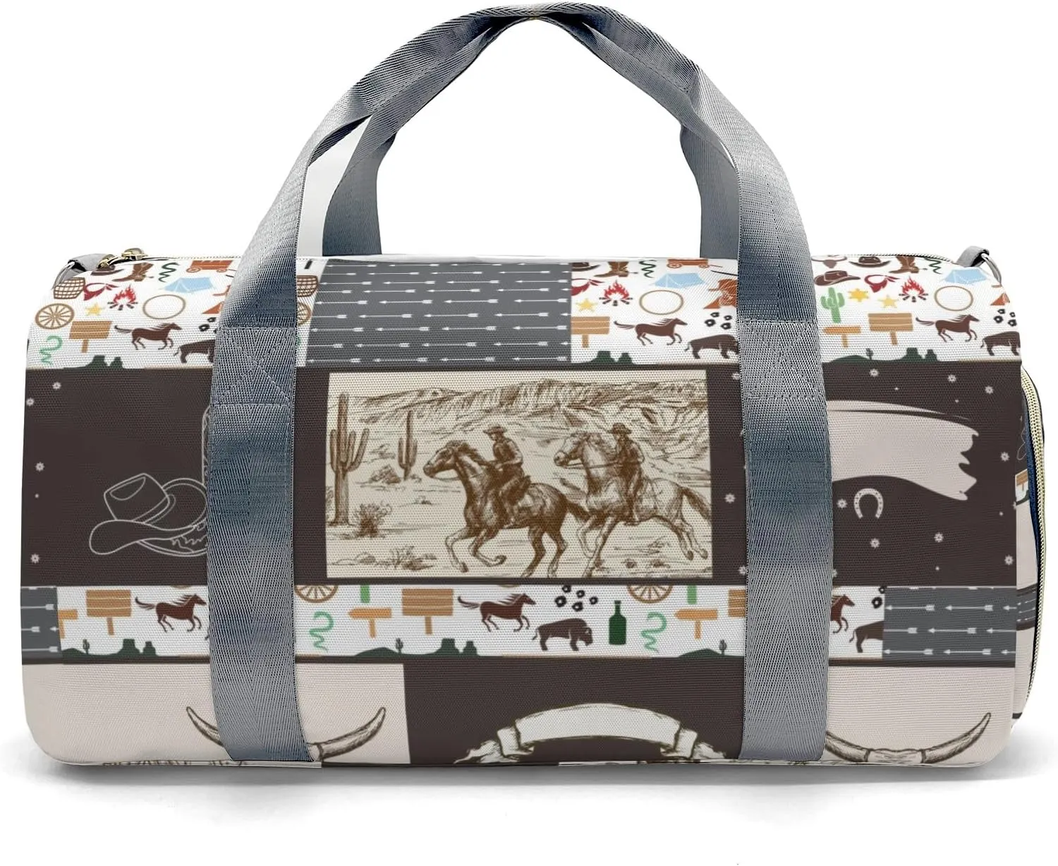 Custom Duffel Bag Western Vintage Cowboy Life Adventure Awaits: Best Travel Bags for Hiking and Sports