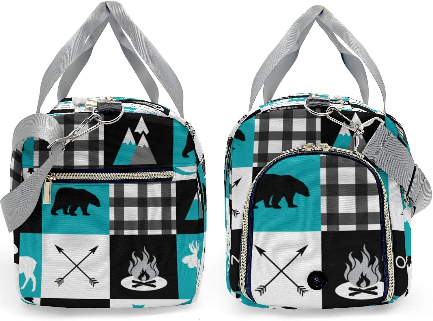 Custom Duffel Bag Wild Animal Owl Plaid Adventure Awaits: Best Travel Bags for Hiking and Sports