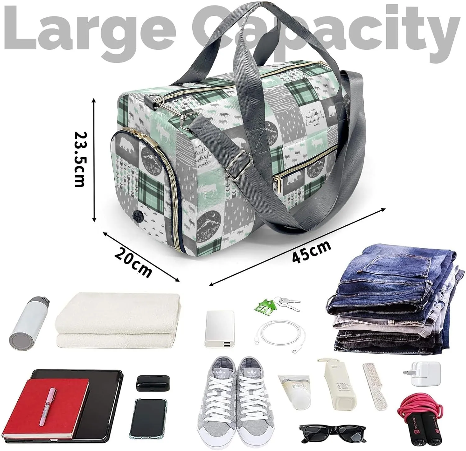 Custom Duffel Bag Wild Free Bear Adventure Adventure Awaits: Best Travel Bags for Hiking and Sports