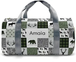 Custom Duffel Bag Woodland Deer Bear Wolf Forest Compact and Convenient: Fitness Bags for the Modern Traveler