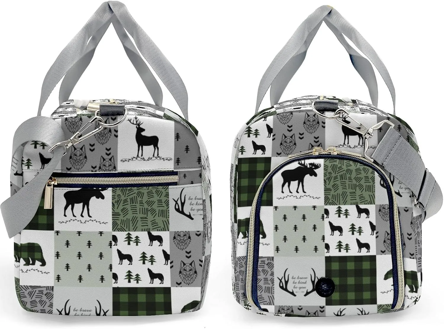 Custom Duffel Bag Woodland Deer Bear Wolf Forest Compact and Convenient: Fitness Bags for the Modern Traveler