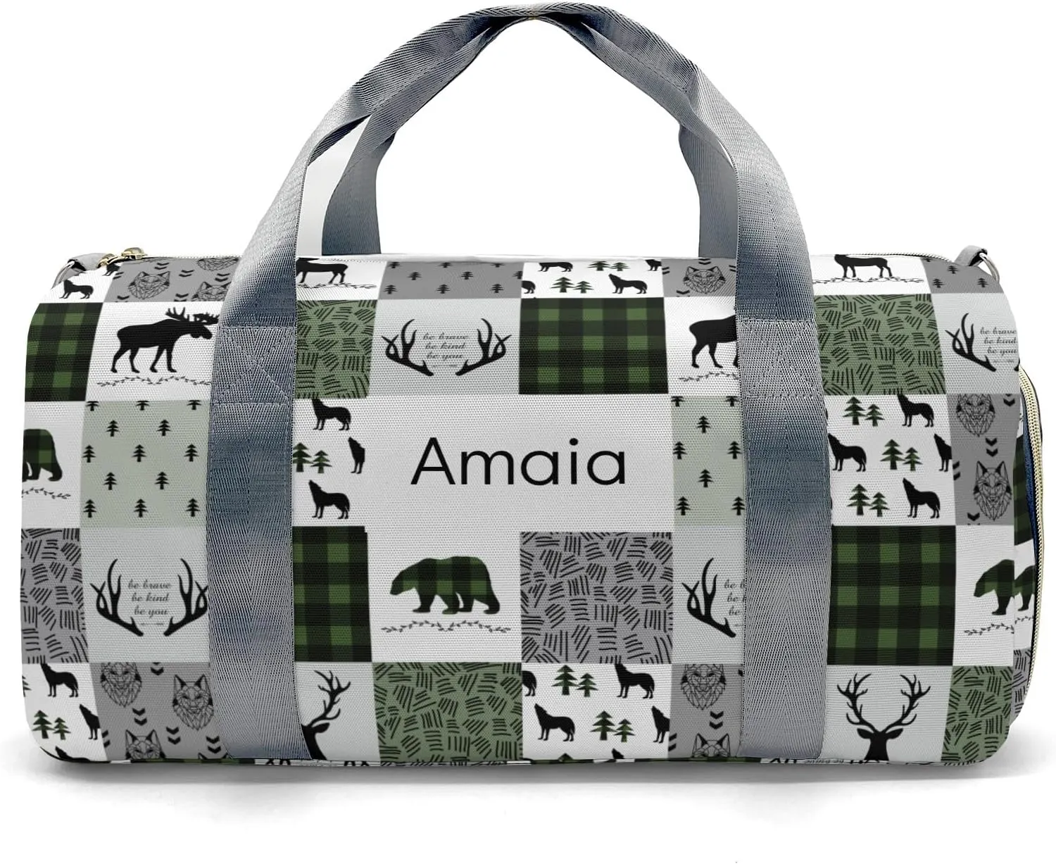 Custom Duffel Bag Woodland Deer Bear Wolf Forest Compact and Convenient: Fitness Bags for the Modern Traveler