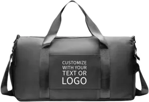 Custom Gym Bag - Durable & Stylish Personalized Duffle for Men & Women (Grey With Text)