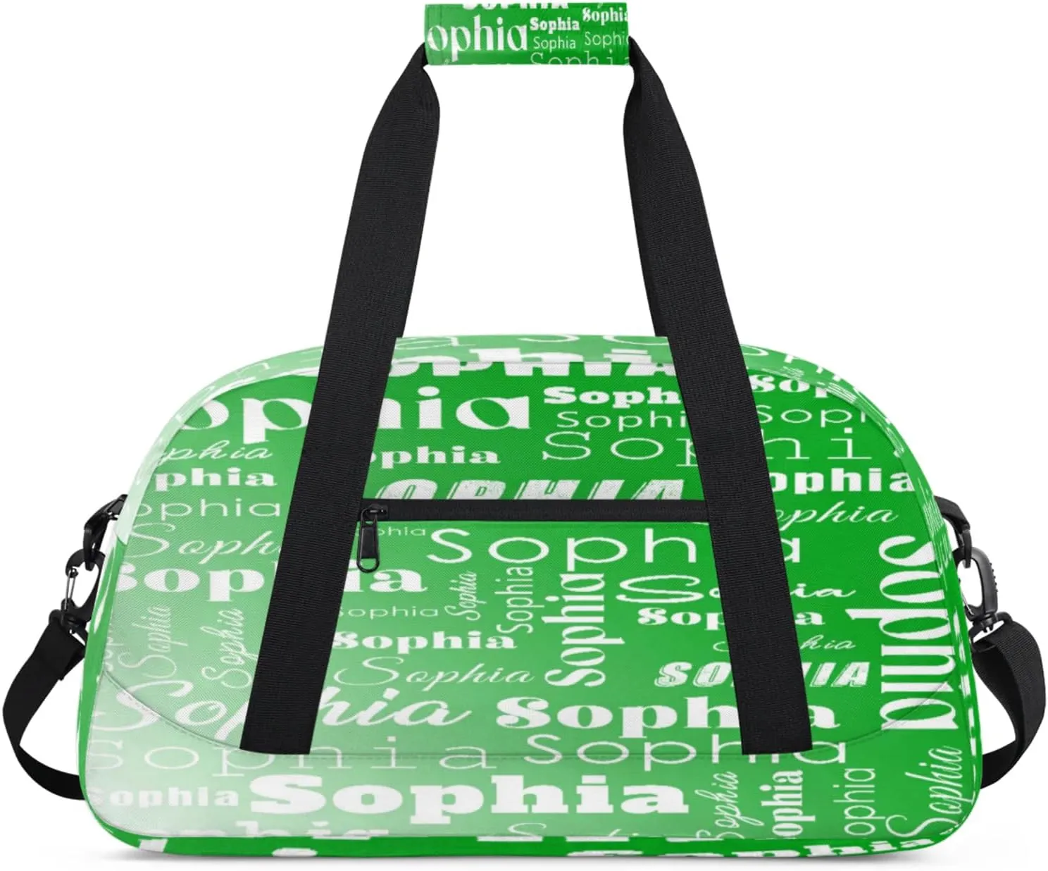 Custom Gym Duffel Bag for Women Men, Personalized Name Sport Bag Overnight Bags Customized Travel Weekender Bag, Grass Green Gradient