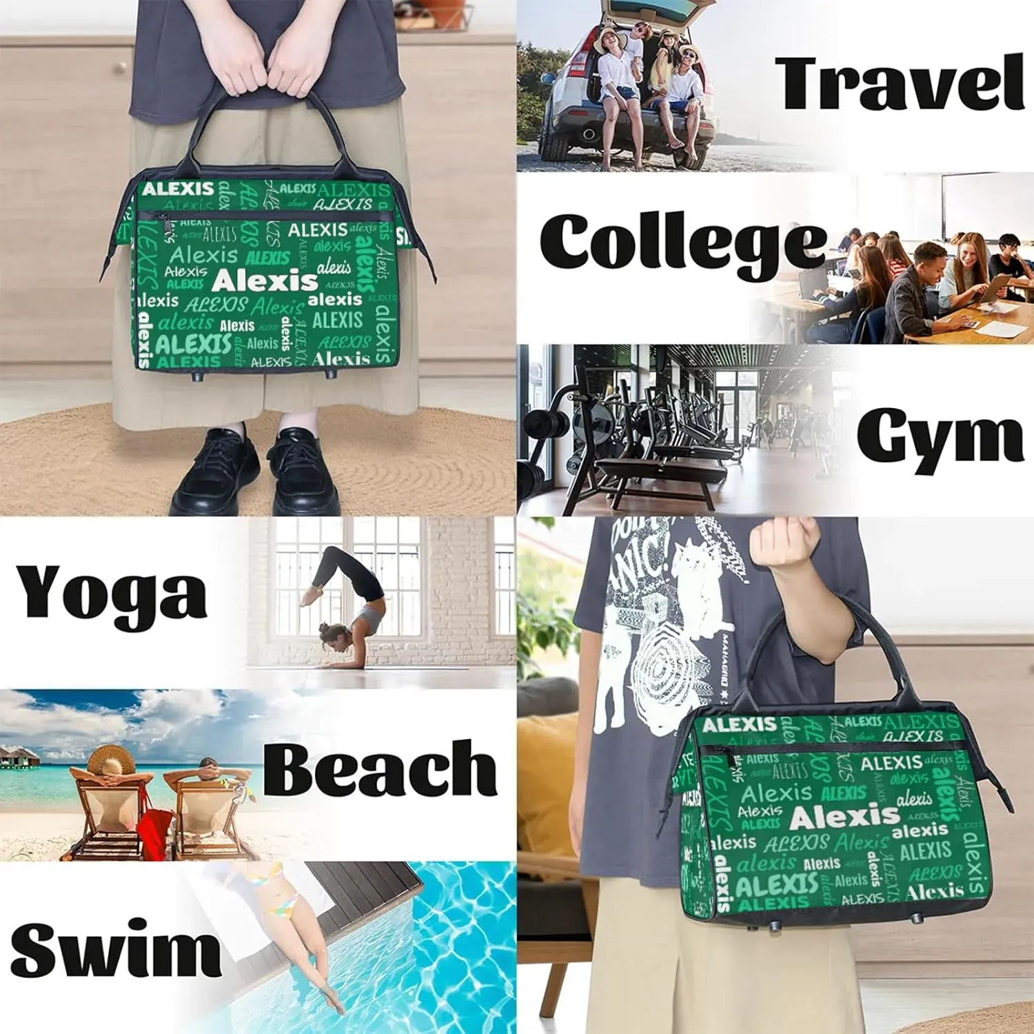 Custom Gymnastics Duffel Bag Personalized Name Dance Ballet Bags Waterproof