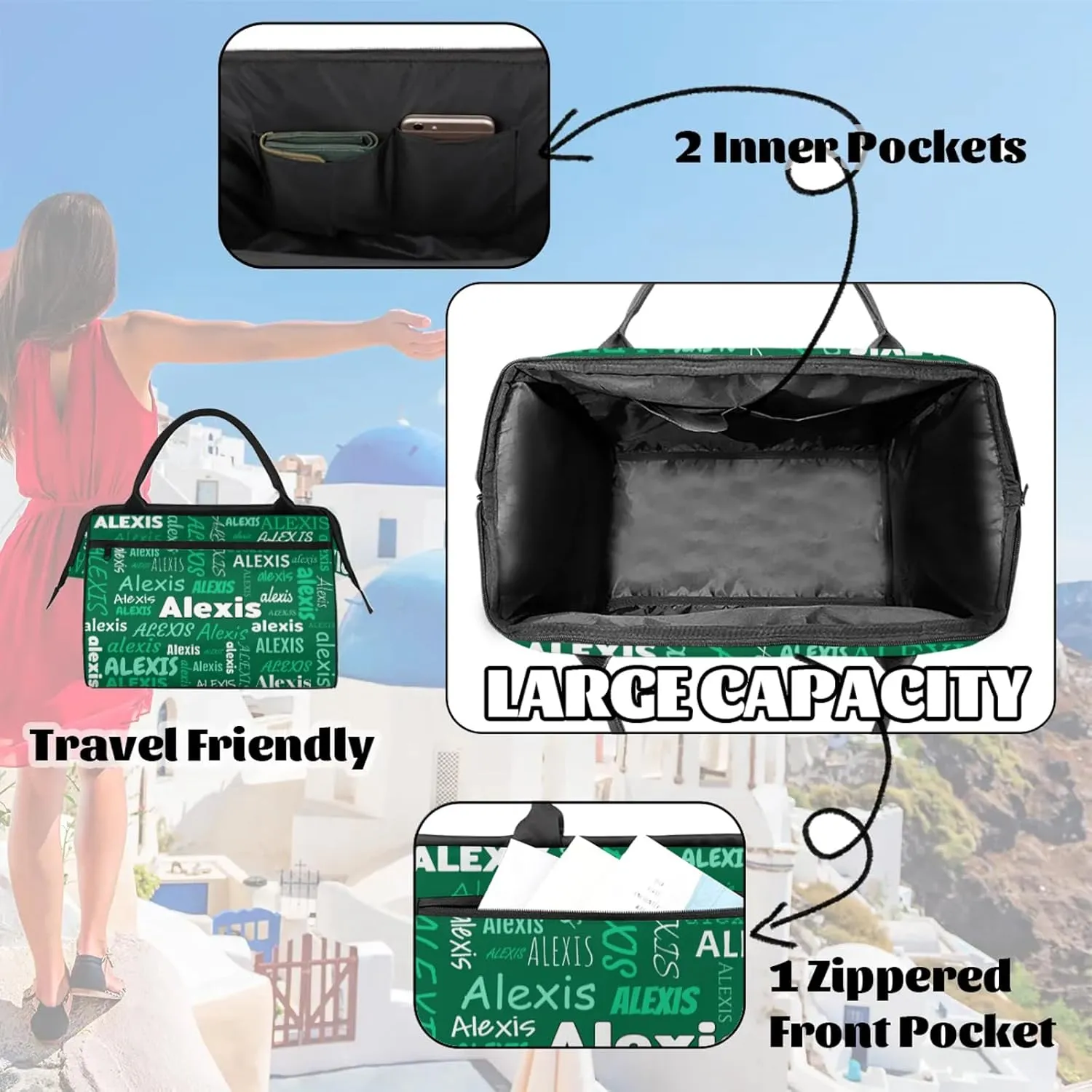 Custom Gymnastics Duffel Bag Personalized Name Dance Ballet Bags Waterproof