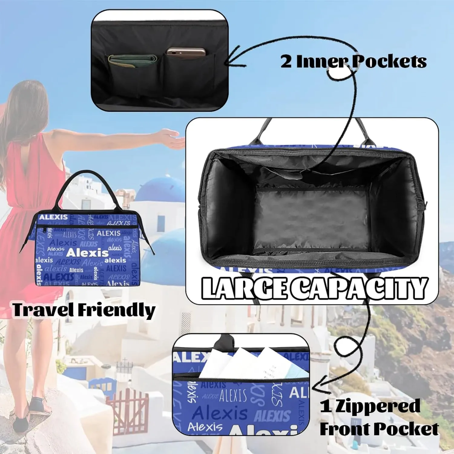 Custom Gymnastics Duffel Bag Personalized Name Dance Ballet Bags Waterproof