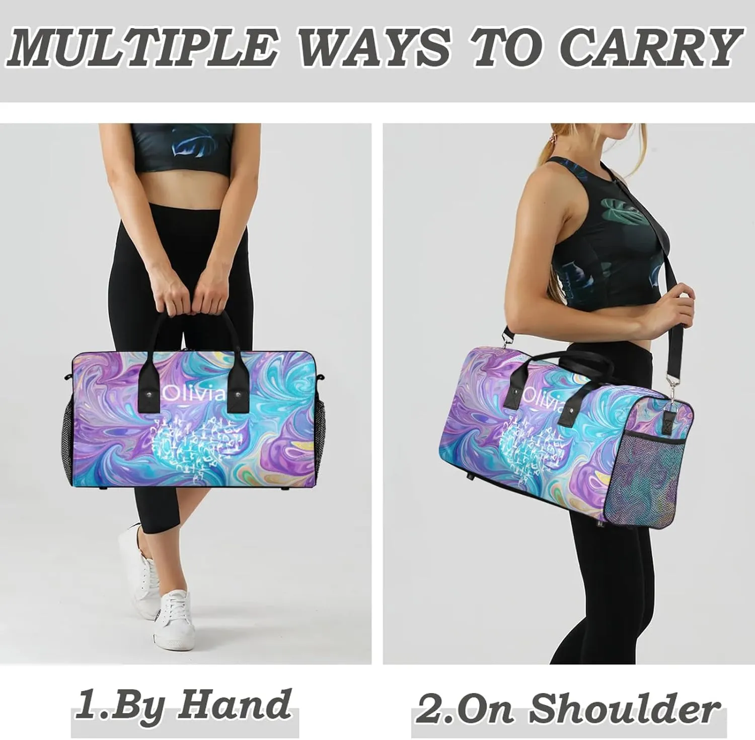 Custom Gymnastics Duffel Bag Personalized Name Dance Ballet Bags Waterproof