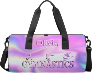 Custom Gymnastics Duffel Bag Round Personalized Name Dance Ballet Bags Waterproof