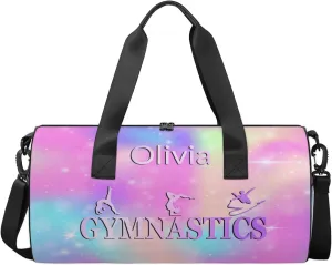 Custom Gymnastics Duffel Bag Round Personalized Name Dance Ballet Bags Waterproof