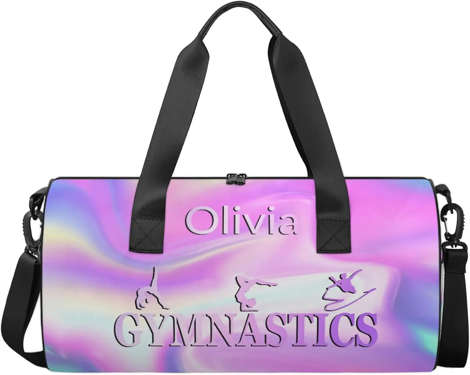 Custom Gymnastics Duffel Bag Round Personalized Name Dance Ballet Bags Waterproof