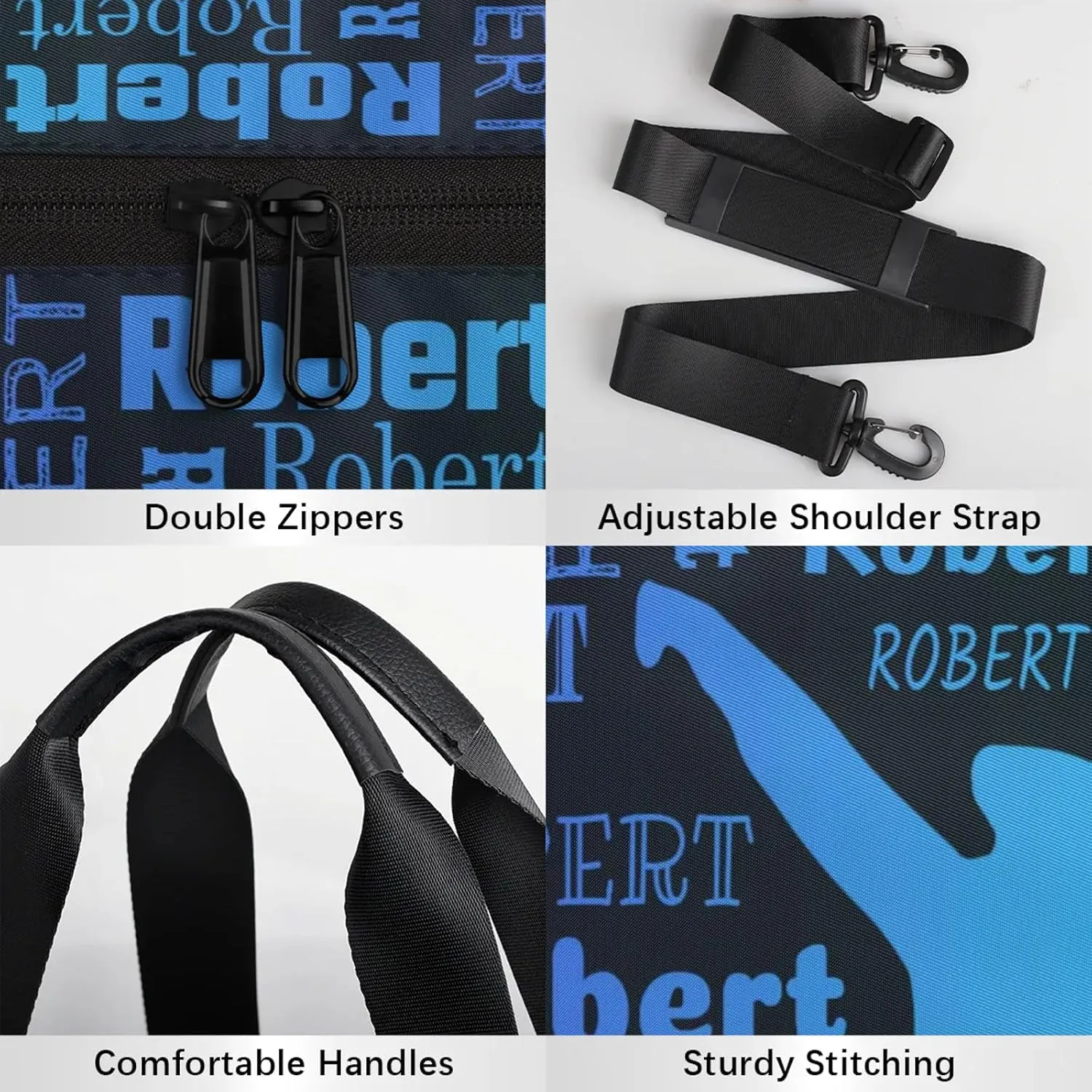 Custom Karate Sport Bags Personalized Sports Gym Bag with Name Overnight Weekender Duffel Bag Customized Gifts for Women Men, Multi Blue