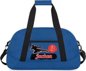 Custom Karate Sports Gym Bag for Girls Boys, Overnight Duffel Bags Cheerleader for Kids Personalized Dance Bag, Gymnastics Duffel Bag - Taekwondo