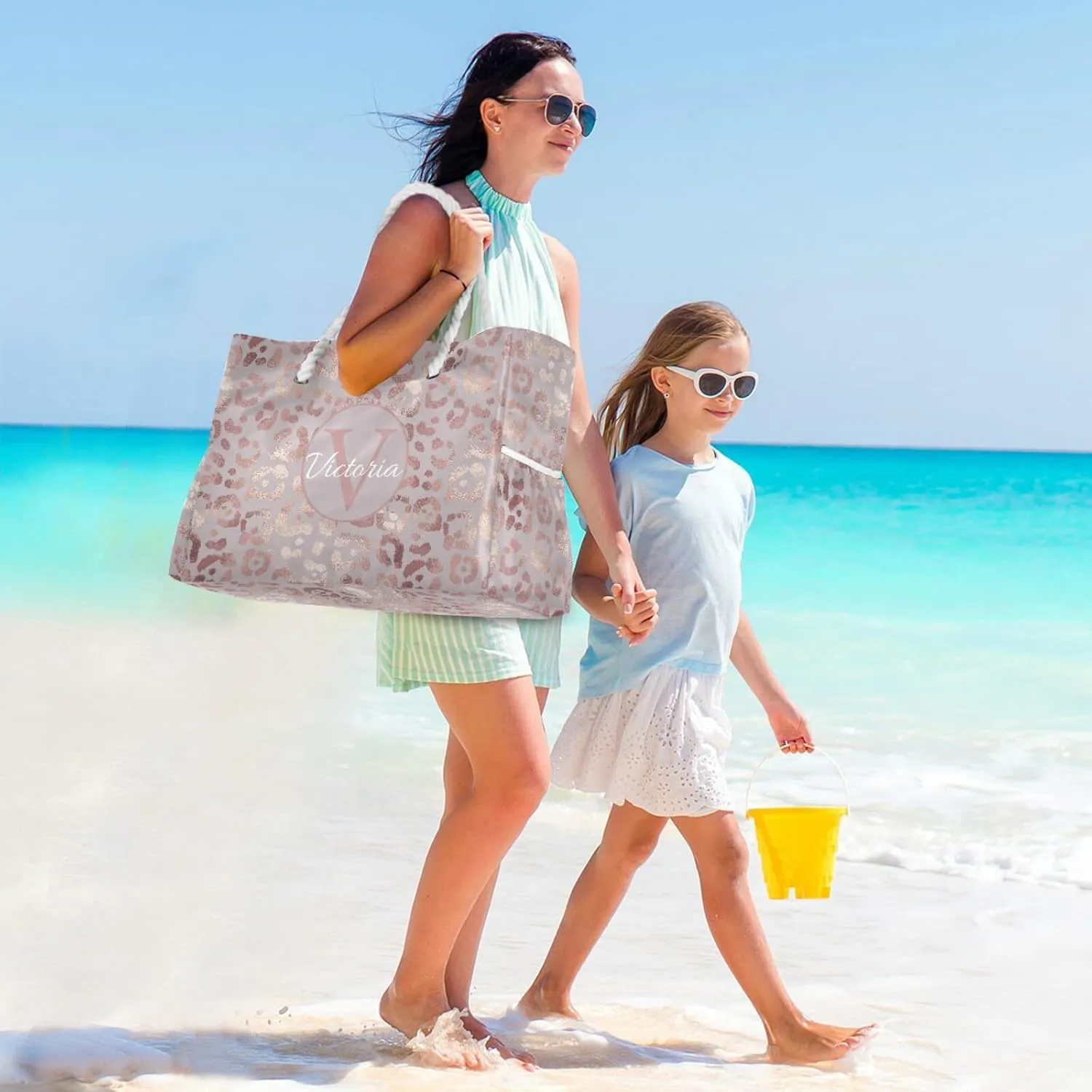 Custom Large Beach Bags Personalized Shoulder Tote Bag for Women Customized Shoulder Bag