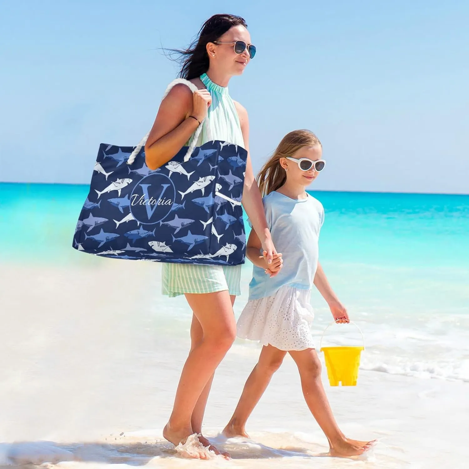 Custom Large Beach Bags Personalized Shoulder Tote Bag for Women Customized Shoulder Bag