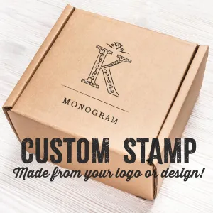 Custom Large Business Logo Stamp | Personalized Stamp for Branding Packaging Gift Boxes Tags Bags | Marketing Rubber Stamper | Wedding Stamp | Address Stamp