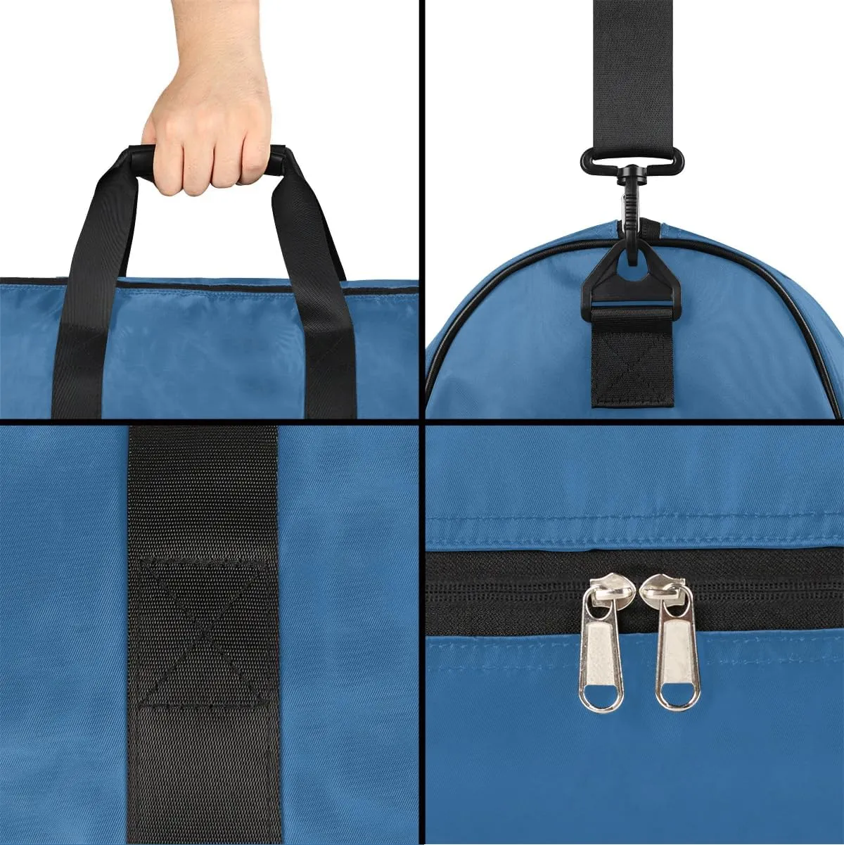 Custom Large Duffel Bags for Men Women Overnight Bags Adults Gym Duffel Bag for Training Soccer Swim Yoga Travel Blue Luggage Bag