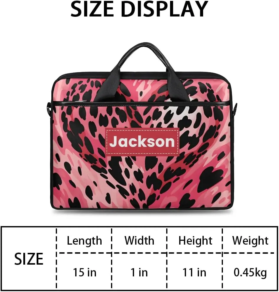 Custom Name Camouflage Laptop Bags for Men Women, Personalized Text Laptop Case Computer Bags for Work, 15 Inch