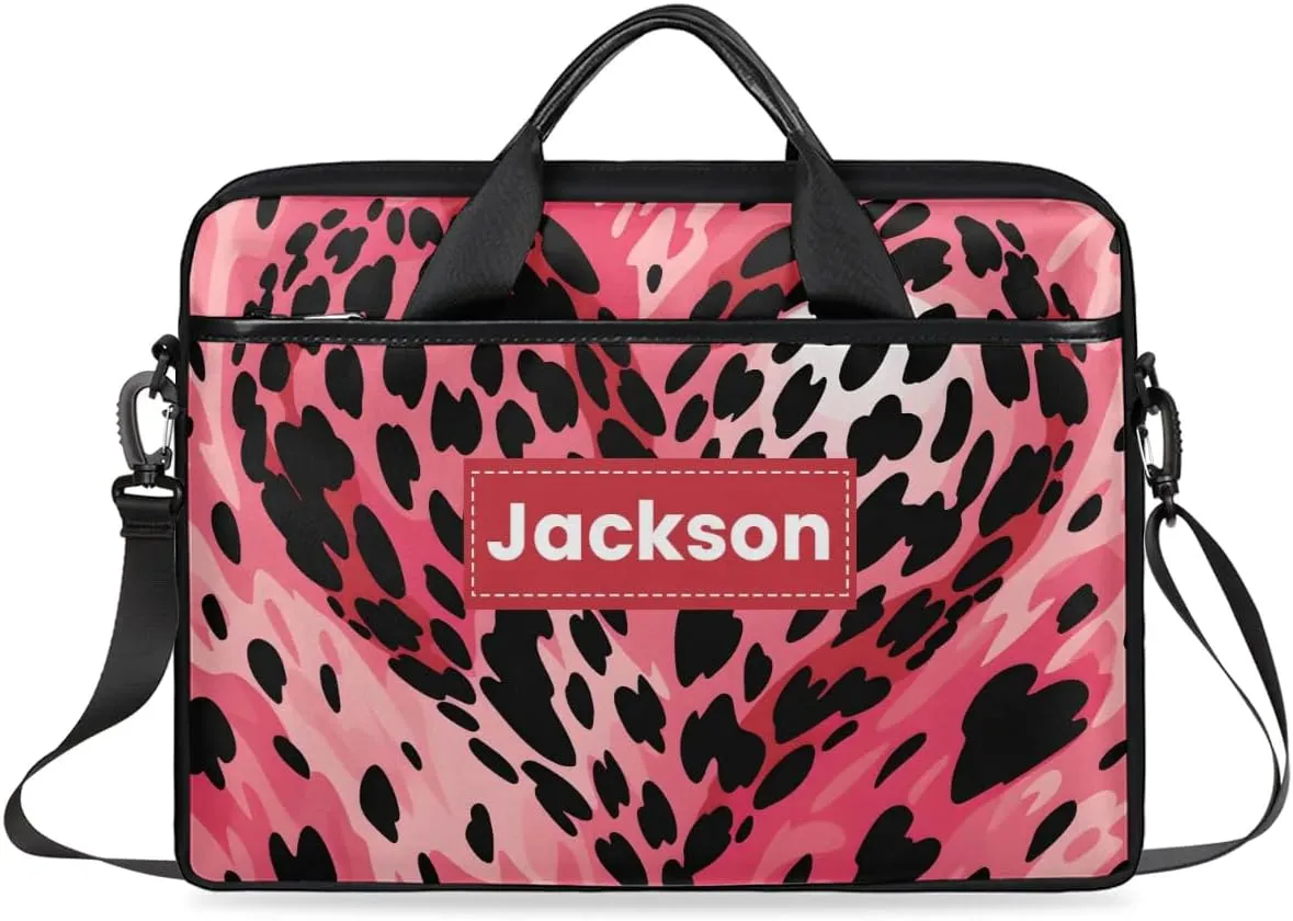 Custom Name Camouflage Laptop Bags for Men Women, Personalized Text Laptop Case Computer Bags for Work, 15 Inch