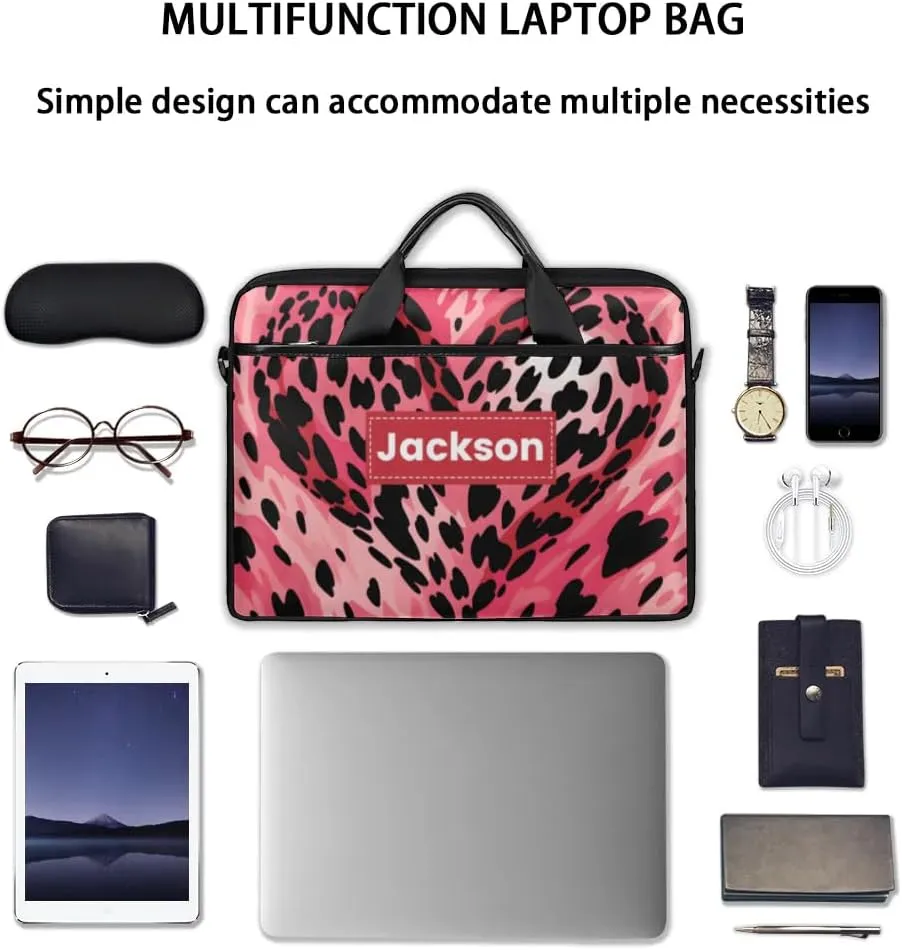 Custom Name Camouflage Laptop Bags for Men Women, Personalized Text Laptop Case Computer Bags for Work, 15 Inch