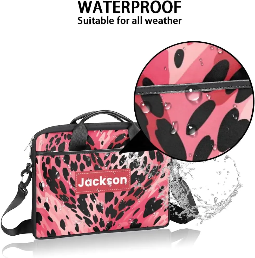 Custom Name Camouflage Laptop Bags for Men Women, Personalized Text Laptop Case Computer Bags for Work, 15 Inch