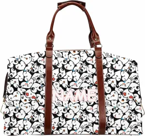 Custom Name Duffel Weekender Overnight Travel Carry on Tote Bags with Pocket Personalized Gym Bag for Women