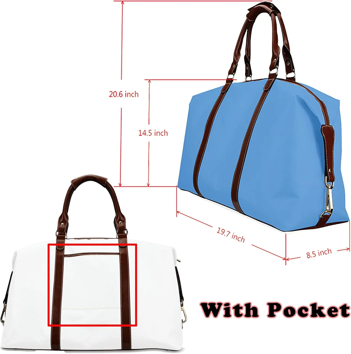 Custom Name Duffel Weekender Overnight Travel Tote Bag with Pocket Personalized Checkerboard Gym Bags for Women