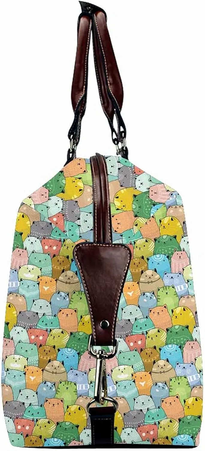 Custom Name Duffel Weekender Overnight Travel Tote Bags with Pocket Personalized Cute Gym Bag for Women