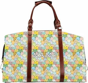 Custom Name Duffel Weekender Overnight Travel Tote Bags with Pocket Personalized Cute Gym Bag for Women