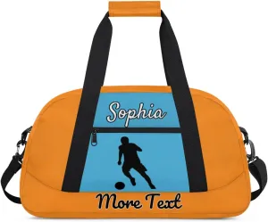 Custom Name Sports Bag, Personalized Balls Gym Duffel Bags, Lightweight Travel Overnight Weekender Bag Custom Gifts, Peach