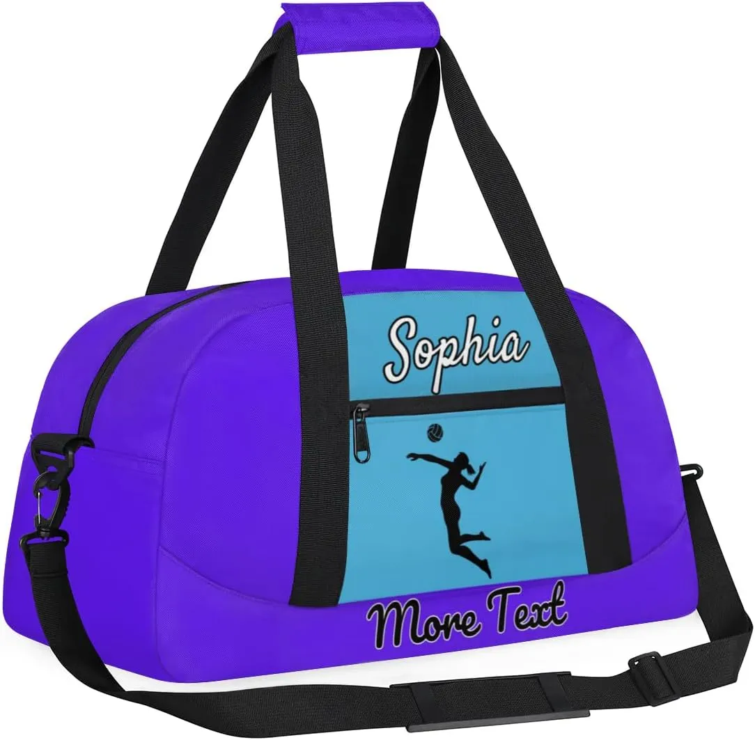Custom Name Sports Bag, Personalized Balls Gym Duffel Bags, Lightweight Travel Overnight Weekender Bag Custom Gifts, Violet