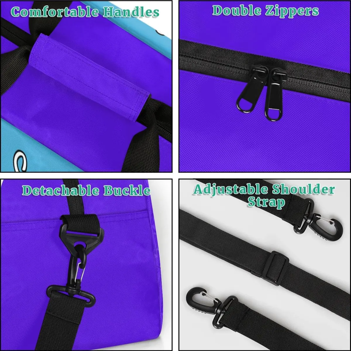 Custom Name Sports Bag, Personalized Balls Gym Duffel Bags, Lightweight Travel Overnight Weekender Bag Custom Gifts, Violet