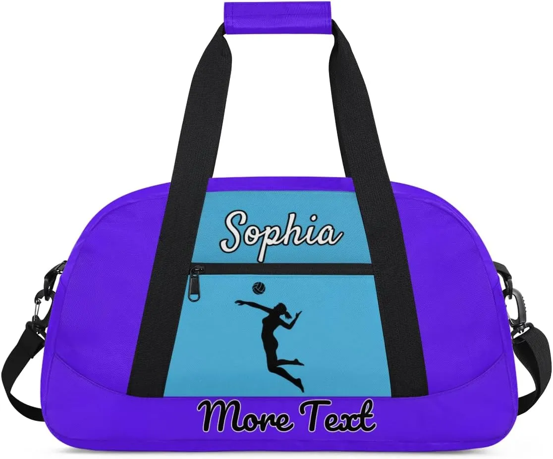 Custom Name Sports Bag, Personalized Balls Gym Duffel Bags, Lightweight Travel Overnight Weekender Bag Custom Gifts, Violet