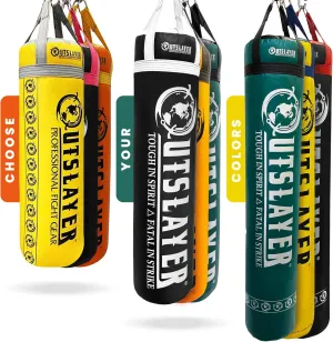 Custom Outslayer Punching Bag - Choose Color and Size (Muay Thai 6ft 130 lbs, Filled)