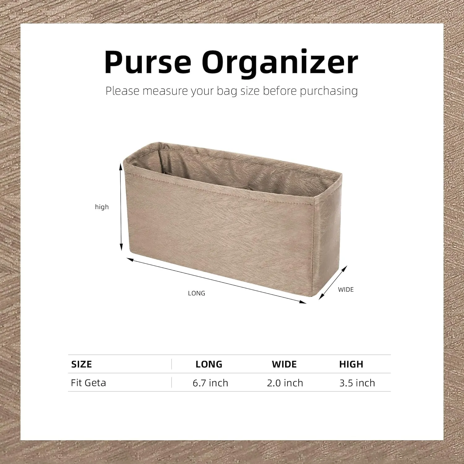 Custom Purse Organizer or Pillow Insert for Hermes Geta Bags Bag, Offering 80 Colors to Choose