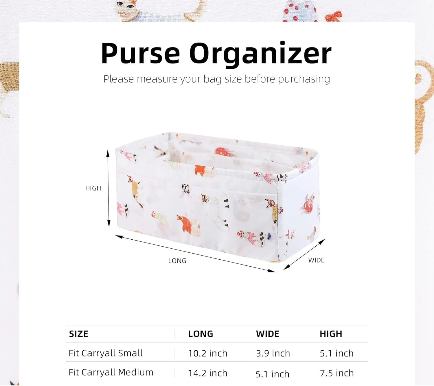 custom purse organizer or pillow insert for LV Carryall Small/Medium Bags,offering 55 pattern to choose