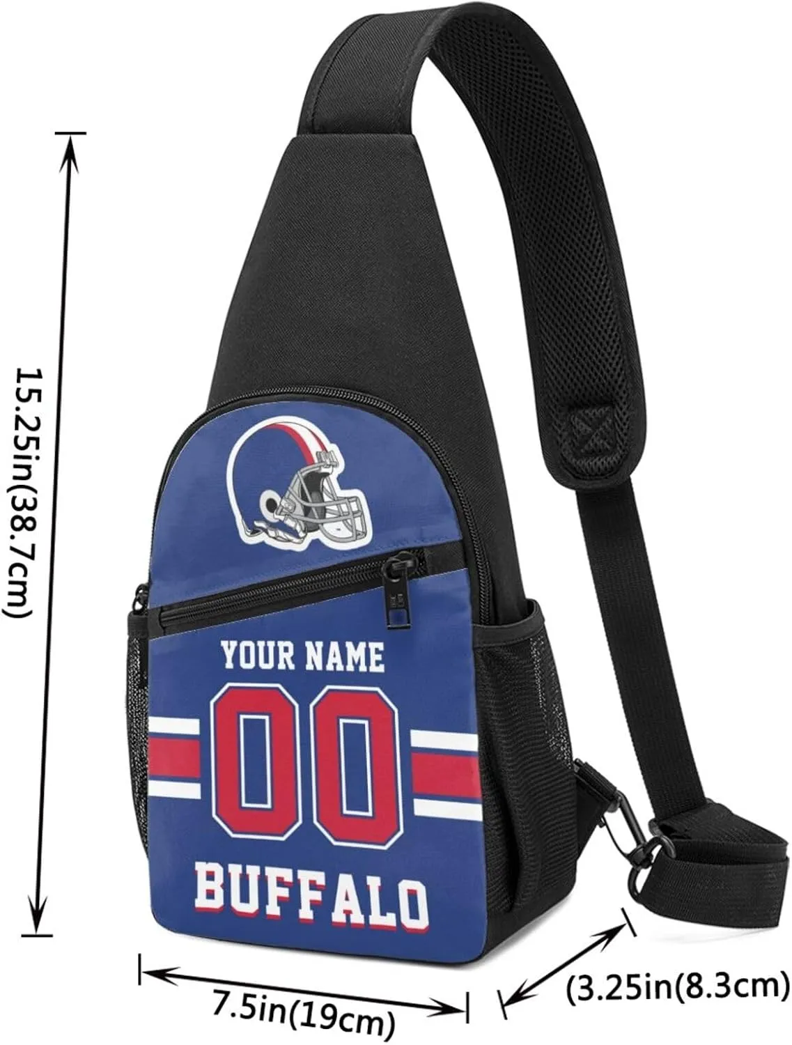Custom Sling Bag, Personalized Crossbody Bags with Name and Number, Customize Sling Shoulder Backpack